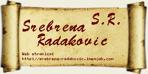 Srebrena Radaković vizit kartica